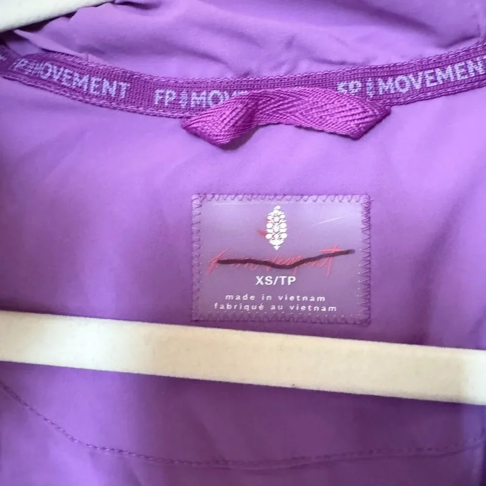 New Free People Movement Packable Puffer Jacket Purple Wavy XS